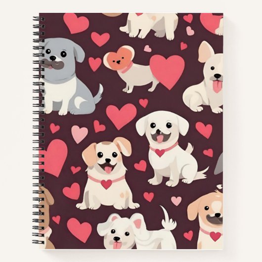 Dog Print Pattern Notitieboek (Voorkant)