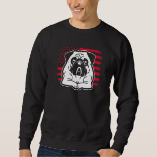 Dog Pug ons Amerikaanse vlag 1 Trui
