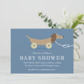 Dog Pull Speelgoed Baby shower Uitnodiging (Staand voorkant)