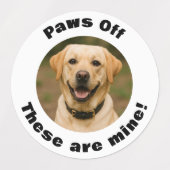 Dog Pun Round Photo Treats Labels (Design 1)