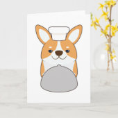 Dog puppy as Cook with Platter Kaart (Gele Bloem)