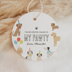 Dog Puppy Birthday Party Bedankjes Labels