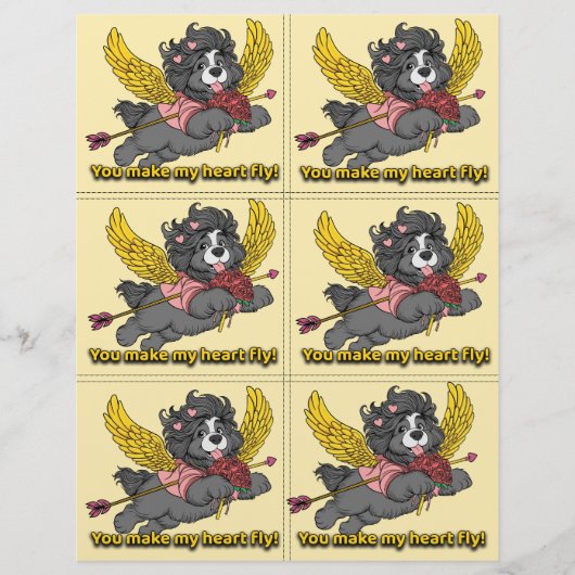 Dog Puppy Classroom Valentine Sheets Briefhoofd (Voorkant)