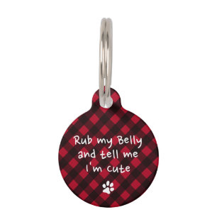 Dog Puppy Funny Red Black Pset gepersonaliseerd  Huisdierpenning