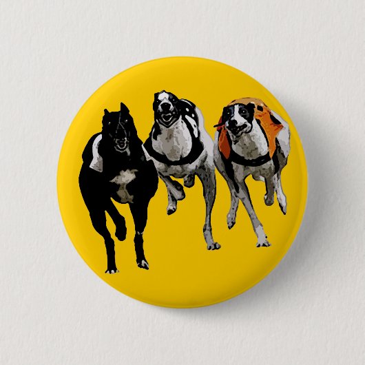 DOG RACE GREYHOUND RONDE BUTTON 5,7 CM (Voorkant)