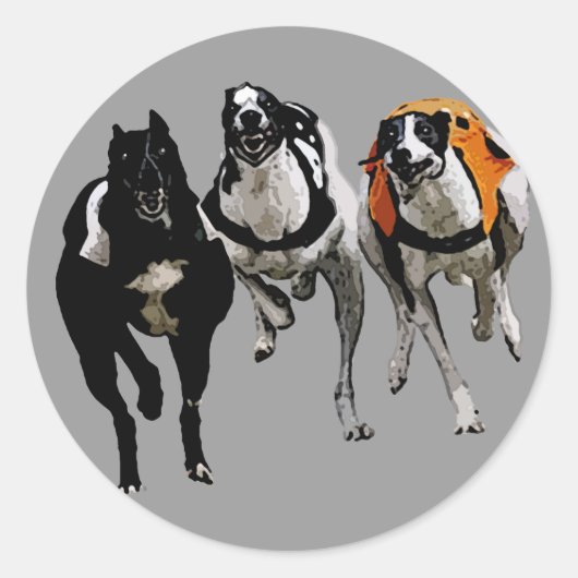 DOG RACE GREYHOUND RONDE STICKER (Voorkant)