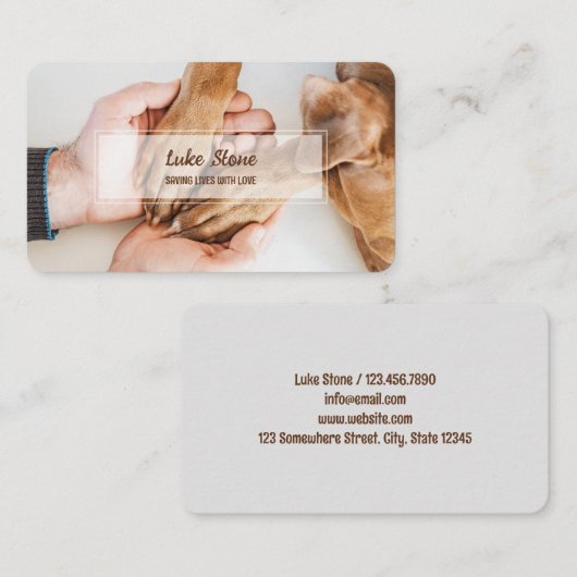 Dog Rescue Pet Visitekaartje (Voorkant / Achterkant)