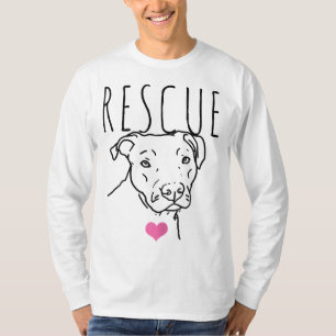 Dog Rescue Pitbull Cute Heart, Pet Animal Dog T-shirt