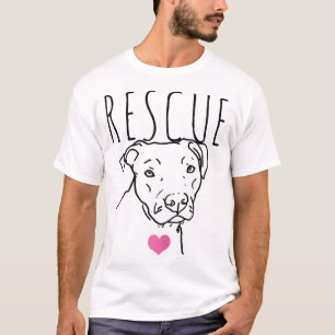 Dog Rescue Pitbull Cute Heart, Pet Animal Dog T-shirt