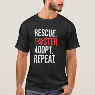 Dog Rescue Schuif herhaal Paw-afdrukken T-shirt