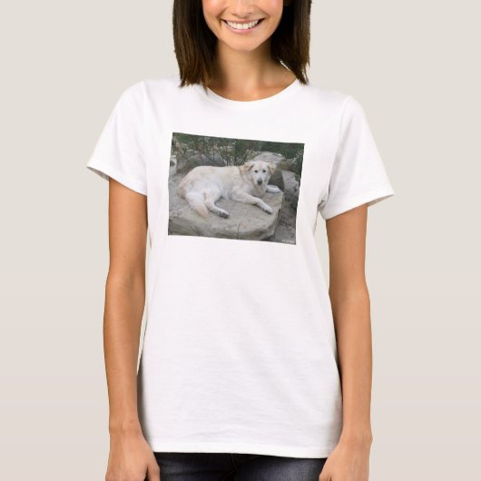 Dog Resting On A Rock T-shirt (Voorkant)