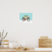 Dog Riding Bicycle met Squirrel Friend Whimsical Poster (Keuken)