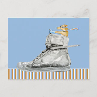 Dog Rijden van een Briefkaart met schoppen