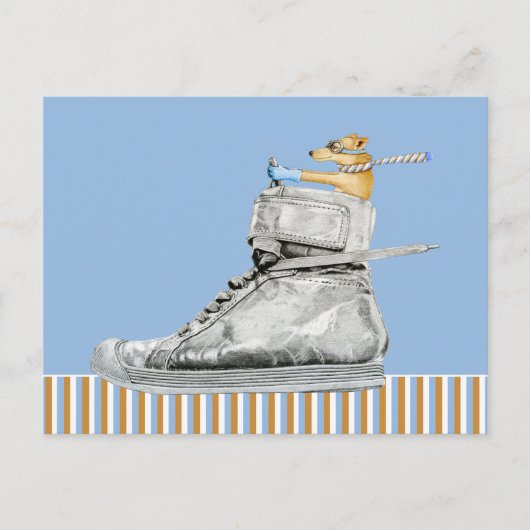 Dog Rijden van een Briefkaart met schoppen (Voorkant)