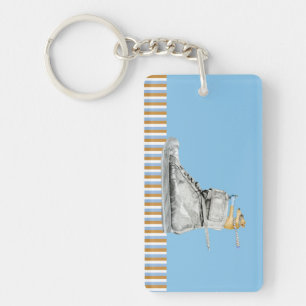 Dog Rijden van een schoenkast Acrylische Sleutelha Sleutelhanger