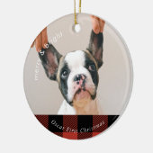 Dog rode buffalo-speldenfamilie | Eerste Kerstdag Keramisch Ornament (Links)