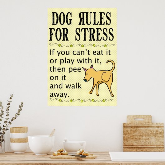 Dog Rules for Stress Poster (Keuken)