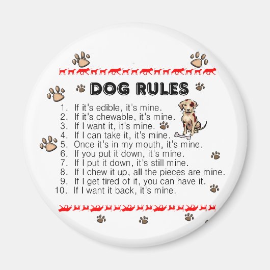 Dog Rules Magneet (Voorkant)