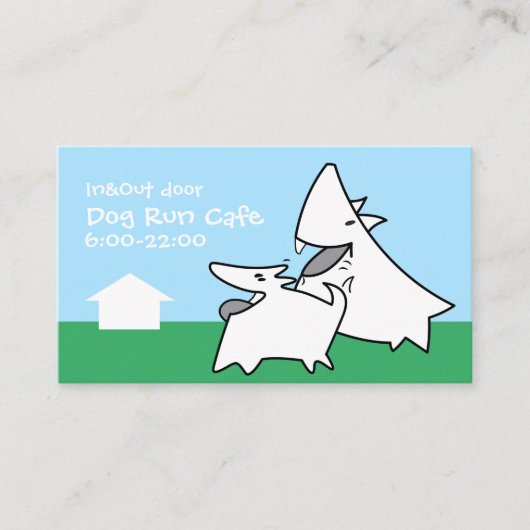 Dog run Cafe Visitekaartje (Voorkant)