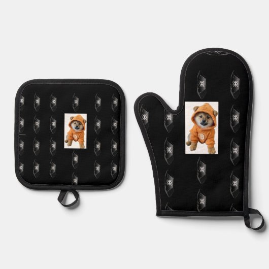 $DOG / Runestone Oven Mitts & Pot Houders Ovenwant & Pannenlap Set (Voorkant)
