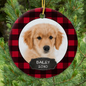 Dog Rustic Kerstblauw Pset Pet Photo Ce Keramisch Ornament
