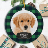 Dog Rustic Kerstblauw Pset Pet Photo Ce Keramisch Ornament