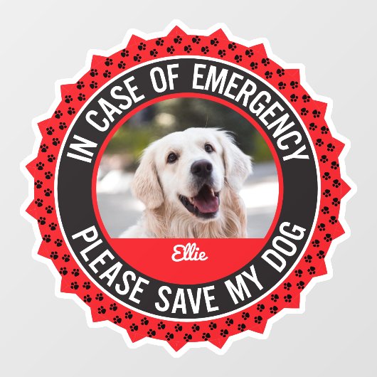 Dog Safety Alert Custom Eerste Responder Raamsticker (Vel)