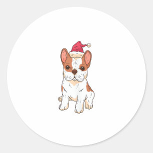 Dog Santa Hat - Grappige Kerstmis _3 Ronde Sticker