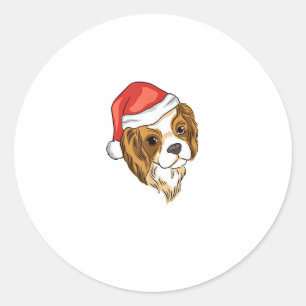 Dog Santa Hat - Grappige Kerstmis _7 Ronde Sticker