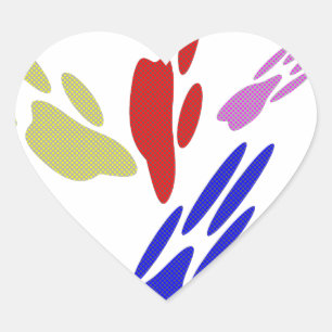 Dog schildert afdrukken met pooldoekjes hart sticker