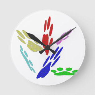 Dog schildert afdrukken met pooldoekjes ronde klok