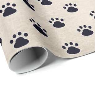 Dog schildert afdrukken op beige achtergrond cadeaupapier
