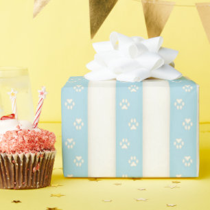 Dog schildert Bleek blauw en Antiek wit  Cadeaupapier