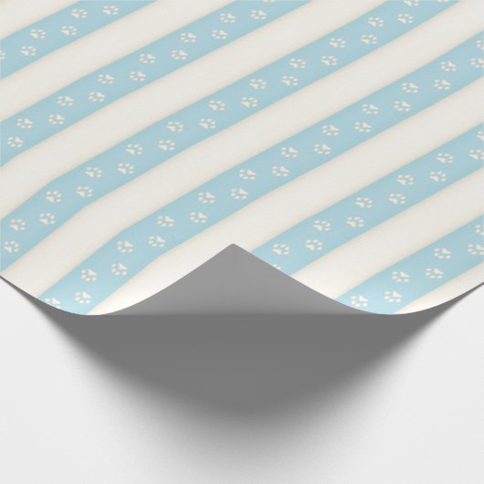 Dog schildert Bleek blauw en Antiek wit Cadeaupapier (Hoek)