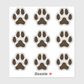 Dog schildert donkere bruine voetjes sticker (Vel)