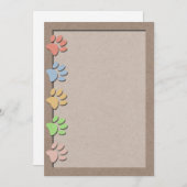 Dog schildert fering faux Kraft Paper Texture Aankondiging (Voorkant / Achterkant)