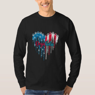 Dog schildert kunst Dogaholic-Amerikaanse vlag voo T-shirt
