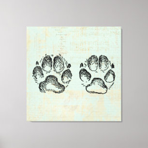 Dog schildert kunstmint groene kleur af canvas afdruk