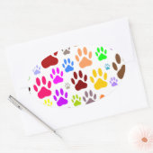 Dog schildert overal afdrukken ovale sticker (Envelop)