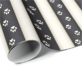 Dog schildert zwart-Antiek witte dop Cadeaupapier (Rol Hoek)