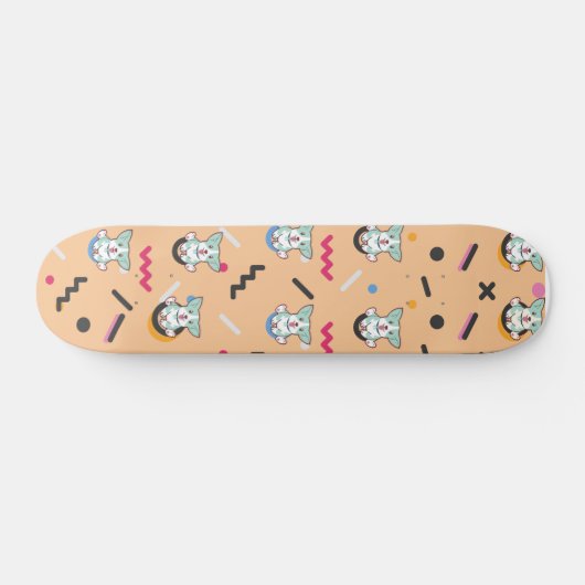 Dog Seamless Pattern Vector Skateboard (Horizontaal)