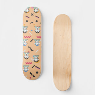 Dog Seamless Pattern Vector Skateboard