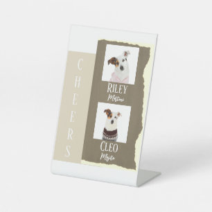 Dog Signature Cocktail Drink Brown Wedding Reclamebord Met Voetstuk