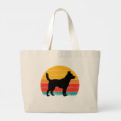 Dog Silhouette at Sunset Grote Tote Bag (Achterkant)