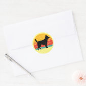 Dog Silhouette at Sunset Ronde Sticker (Envelop)