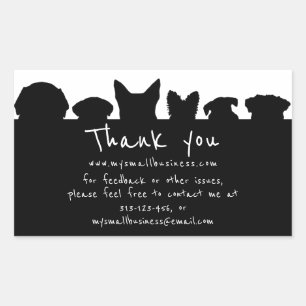 Dog Silhouette Groomer Dank u Rechthoekige Sticker