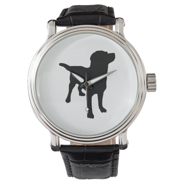 Dog Silhouette Horloge (Voorkant)