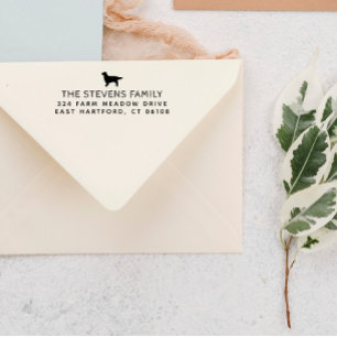 Dog Silhouette Name & Address Zelfinktende Stempel