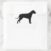 Dog Silhouette Vierkante Sticker (Tas)