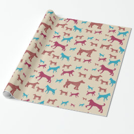 Dog Silhouette Wrapping Paper Cadeaupapier
